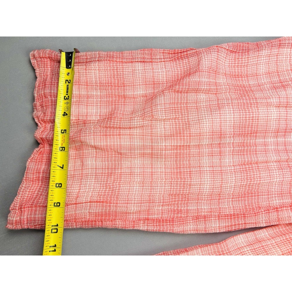 Urban Outfitters Women's XS Gauzy‎ Summer Coral Plaid Overalls Jumpsuit - Picture 13 of 16